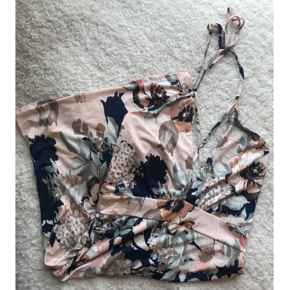 NWT Pink Floral Backless Halter Sheath Dress - Picture 4 of 4